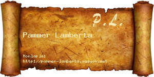 Pammer Lamberta névjegykártya